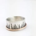 thumbnail image 1 of Two Tone Electroplated Antique Silver Rings With Engraved Forest Birds And Geometric Design For Womens Jewelry, 1 of 5