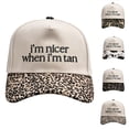 thumbnail image 1 of Two Tone Embroidered Trucker Hat I'm Nicer When I'm Tan Baseball Cap, 1 of 4