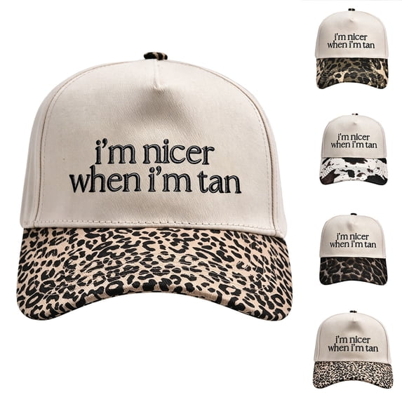 Two Tone Embroidered Trucker Hat I'm Nicer When I'm Tan Baseball Cap