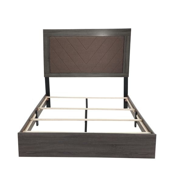 Two - Tone Fabric Feature - Queen Bed for Relaxed Nights - Bedroom Design - Wood - Built Queen Bed