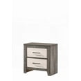 thumbnail image 1 of Two-Tone Farmhouse Nightstand with 2 Drawers & Metal Handles Gray/Beige, 1 of 5