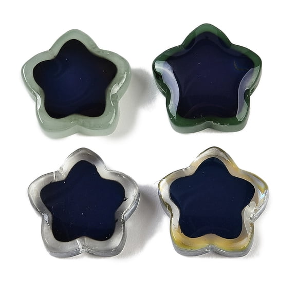Two Tone Glass Mood Beads Star Temperature Sensing Color Changing Beads Mixed Color 14x14.5x5mm Hole: 1.2mm