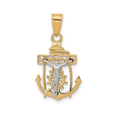 55mm Gold Plated Stainless Steel Nautical Anchor Pendant - Unisex Jewelry In Gift Box