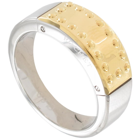 Two Tone Gold Plate Stainless Steel Industrial Ring Size 10