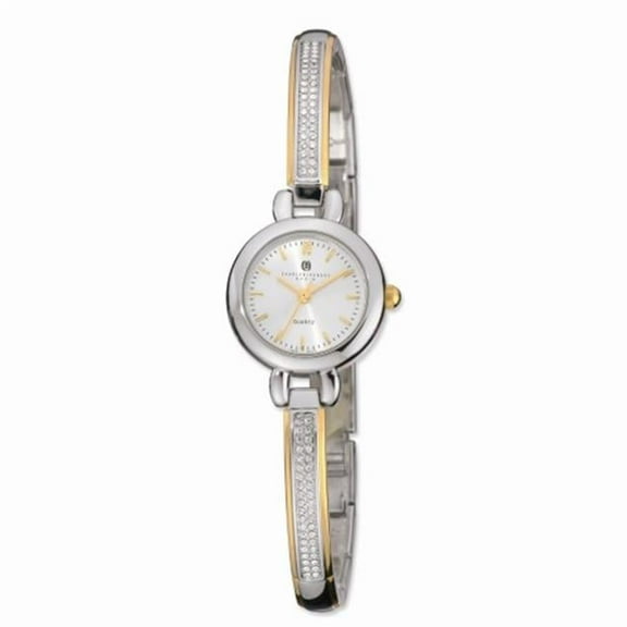 Two-Tone Gold-finish Silver Dial Quartz Watch