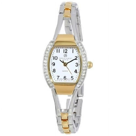 Two-Tone Gold-finish White Dial Quartz Watch