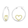 thumbnail image 1 of Two Tone Heart Hoop Earrings, 1 of 1
