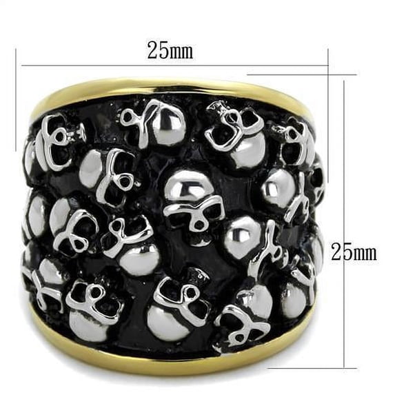 Two-Tone IP Gold (Ion Plating) Stainless Steel Ring with No Stone for Women No Stone Stone Color Style TK2057 Size 10