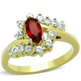 thumbnail image 1 of Two-Tone IP Gold (Ion Plating) Stainless Steel Ring with Synthetic Synthetic Glass in Siam for Women Siam Stone Color Style TK1569 Size 5, 1 of 4