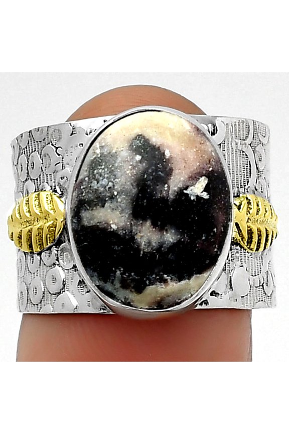 Two Tone - Indian Blanket Jasper 925 Sterling Silver Ring s.7 Jewelry R-1534 SDR161393
