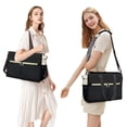 thumbnail image 1 of Two-Tone Insulated Lunch Bag with Laptop Sleeve - Spacious Work Tote with Organizational Pockets - Lightweight Waterproof Material for Daily Commute, 1 of 9