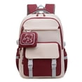 thumbnail image 1 of Two Tone Backpack With Detachable Bear Coin Purse Adjustable Buckle Waterproof Elementary Back To School Middle Elementary Bookbag, 1 of 4