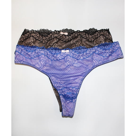 Two-Tone Lace Thong - 2 Pack