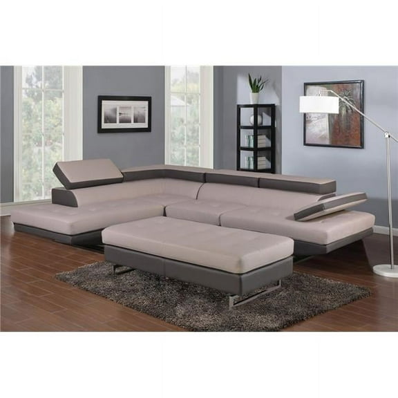 Two-Tone Left Arm Facing Sectional - 124 x 94 x 36 in.