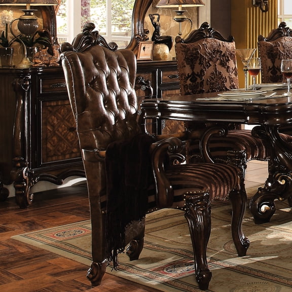 Two - Tone Light Brown - Cozy Seating Experience - Dining Area - Elegant Design with Nailhead Trim
