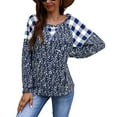 thumbnail image 1 of Two Tone Mixed Print Sweater Blue Small, 1 of 4