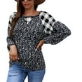 thumbnail image 1 of Two Tone Mixed Print Sweater Gray X-Large, 1 of 4