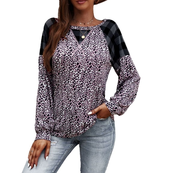 Two Tone Mixed Print Sweater Pink Medium