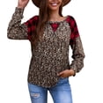 thumbnail image 1 of Two Tone Mixed Print Sweater Red Large, 1 of 6