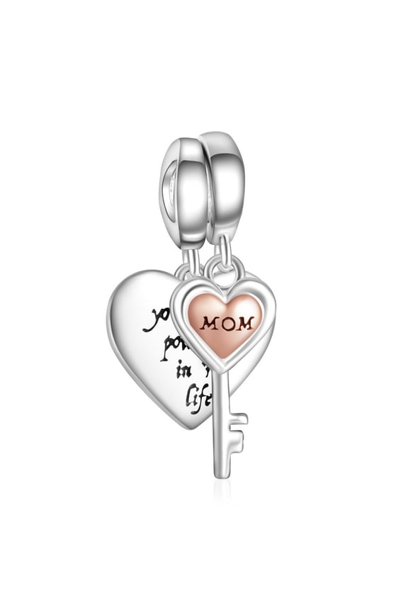 Double Pieces Dangle Clear Charm for Women, 925 Sterling Silver