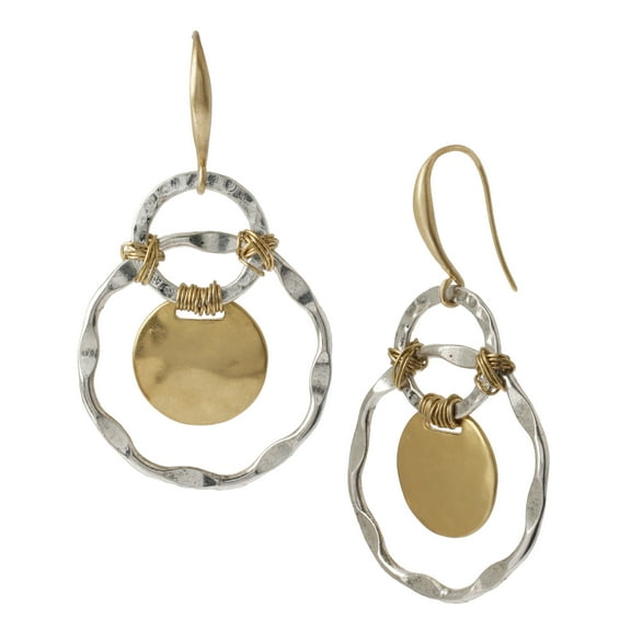 Two-Tone Orbital Drop Earrings
