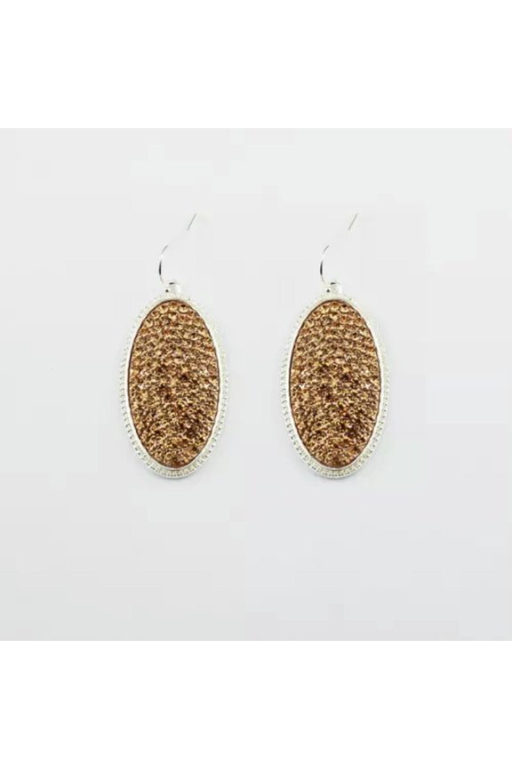 Two Tone Pave Crystal Oval Shape Statement Earrings for Women Fashion Jewelry