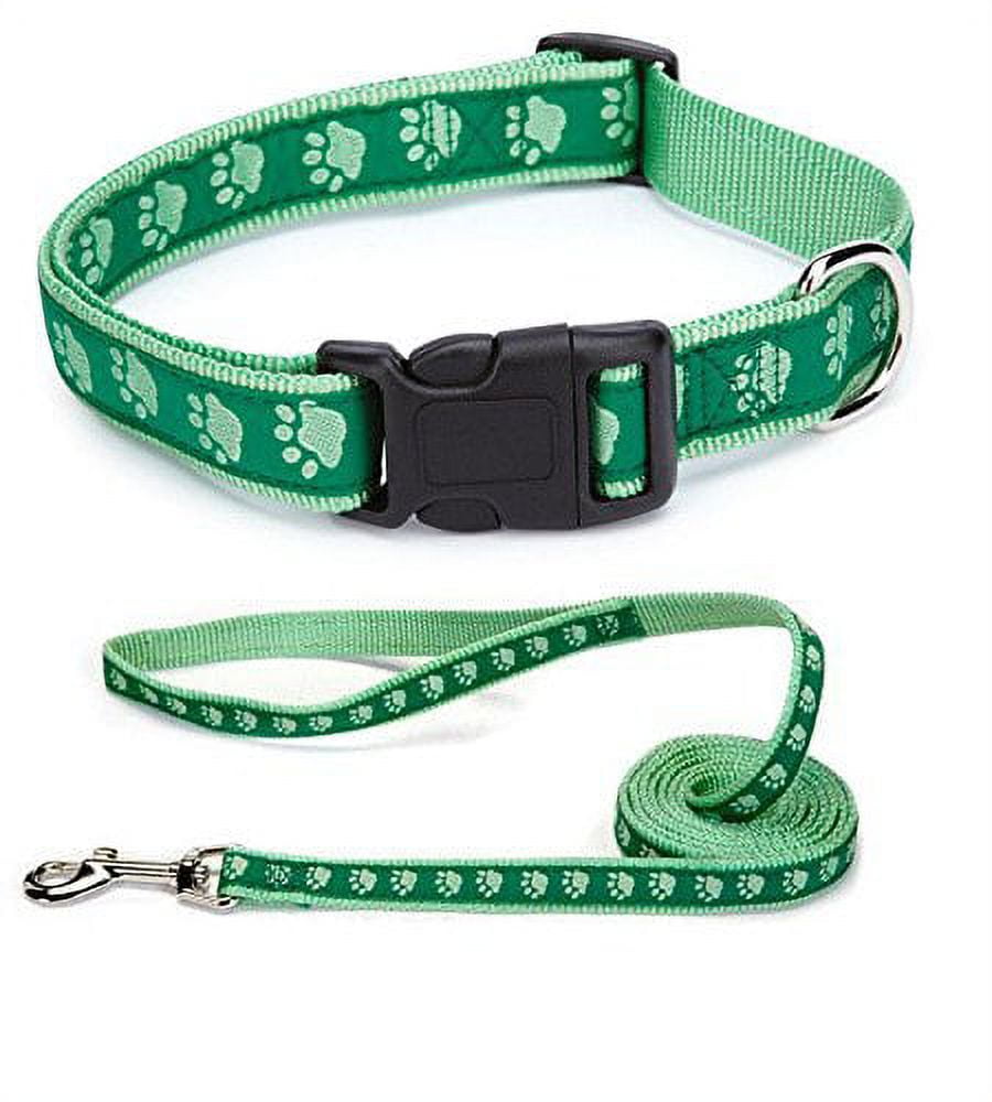 2er-Set Halsband & Leine Für Hunde – Mit Pfotenprint, Verstellbar & Schneller Verschluss – Für Kleine & Mittlere Hunde