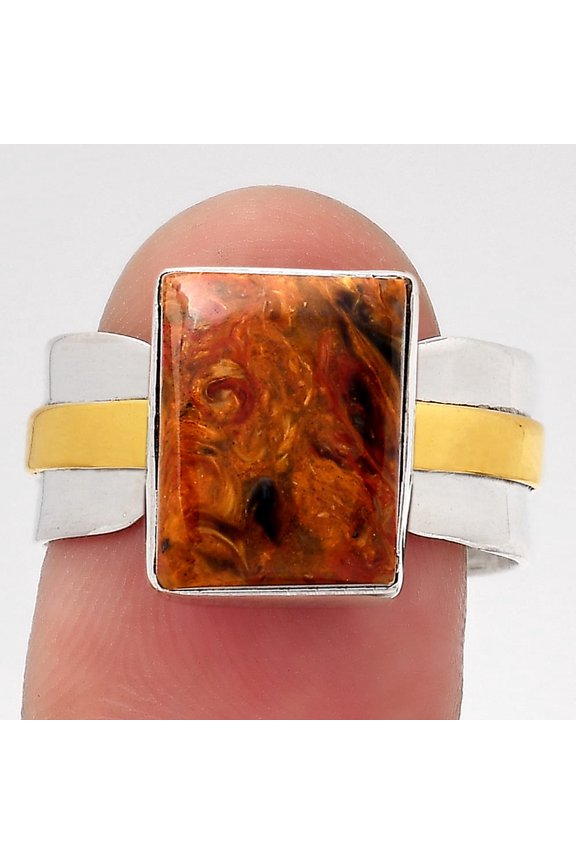 Two Tone - Pietersite - Namibia 925 Sterling Silver Ring s.8 Jewelry R-1519 SDR246661