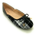 thumbnail image 1 of Two Tone Plaid with Solid Bow Ballerina Flats, 1 of 5