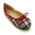 thumbnail image 1 of Two Tone Plaid with Solid Bow Ballerina Flats, 1 of 5