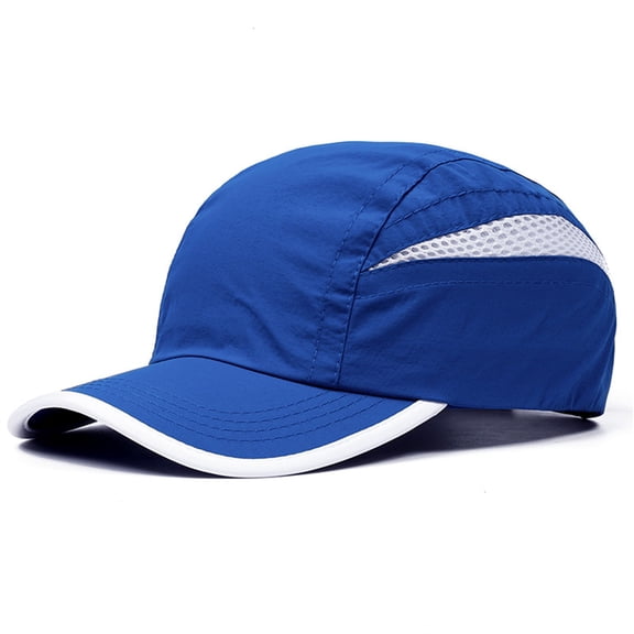 Two-Tone Quick-Dry Baseball Cap, Adjustable Outdoor Sun Hat for Sports Running, Hiking, and Cycling, Breathable Unisex Sport Hat for Men and Women Blue
