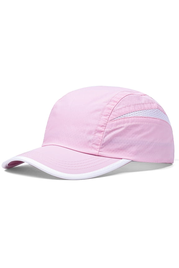 Two-Tone Quick-Dry Baseball Cap, Adjustable Outdoor Sun Hat for Sports Running, Hiking, and Cycling, Breathable Unisex Sport Hat for Men and Women Pink