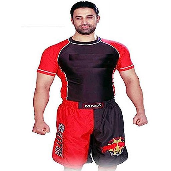 Two Tone Rashguard Black/Red Full Sleeve Size XL no Logo Sports Wear Grappling, Kickboxing Rash Guards, Fighting Shorts, Muay Thai Training Rash Guards