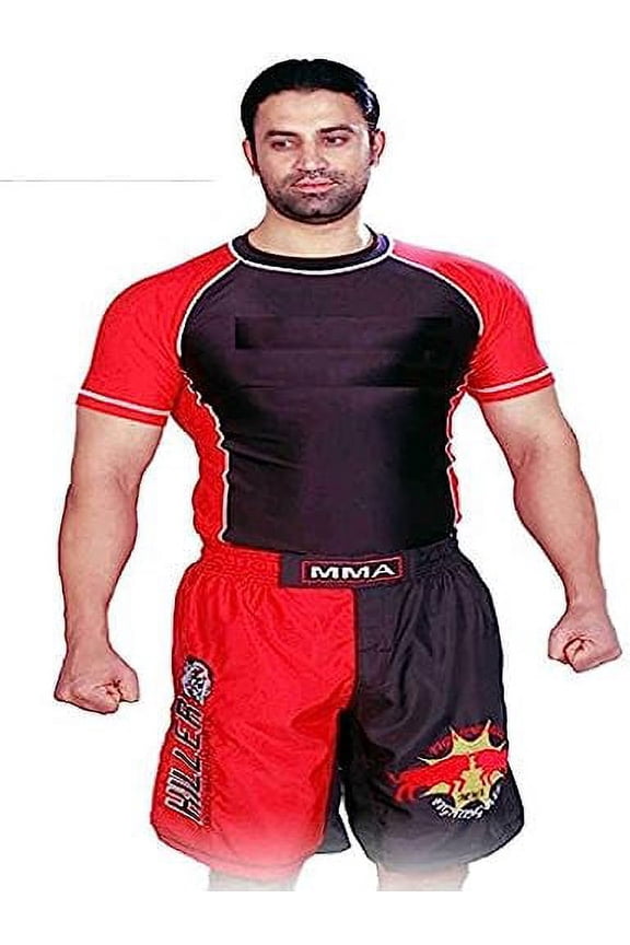 Two Tone Rashguard Black/Red Full Sleeve Size XL no Logo Sports Wear Grappling, Kickboxing Rash Guards, Fighting Shorts, Muay Thai Training Rash Guards