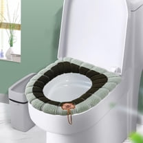 Two-Tone Soft Toilet Seat Cover, Polyester Material, Comfortable, Bathroom Accessory, Hygienic, Durable, Easy to Clean