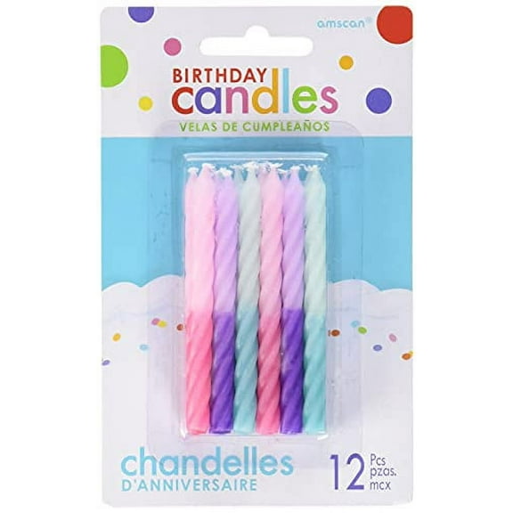 Two- Tone Spiral Candles | Assorted Colors | 12ct