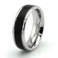 thumbnail image 1 of Two-Tone Stainless Steel Grooved Black Resin Strip Ring-7mm, 1 of 1