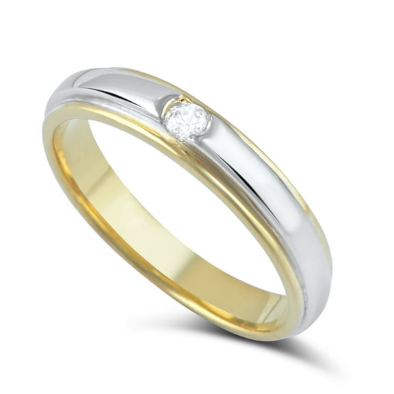 SilverCloseOut Two Tone Cz Solitaire Ring for Women - Size 7