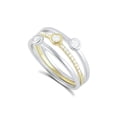 thumbnail image 1 of SilverCloseOut Two Tone Sterling Silver Cz Stacked Ring, 1 of 5