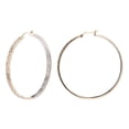thumbnail image 1 of Two-Tone Sterling Silver Gold Plated 50mm Click-Top Hoop Earrings with Inside and Out Diamond Cut, 1 of 3