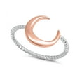 thumbnail image 1 of Two Tone Sterling Silver Rose Gold-Tone Moon Rope Band Ring, 1 of 3