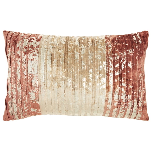 Two Tone Striped Lumbar Pillow