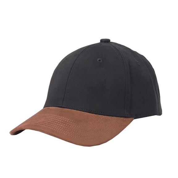 Two-Tone Suede Snapback Cap for Men - Premium Suede Fabric, Hard Top Snapback with Curved Bill, Casual Sports Hat for Outdoor & Streetwear