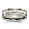 thumbnail image 1 of Two-Tone Titanium Ring Band Wedding Sterling Silver, 1 of 6