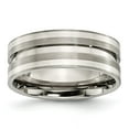 thumbnail image 1 of Two-Tone Titanium Ring Band Wedding Sterling Silver, 1 of 6