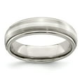 thumbnail image 1 of Two-Tone Titanium Silver Ring Band Wedding Silver Tone Sterling Standard, 1 of 6