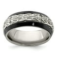 thumbnail image 1 of Two-Tone Titanium Silver Ring Band Wedding Silver Tone, 1 of 6