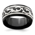 thumbnail image 1 of Two-Tone Titanium Silver Ring Band Wedding Silver Tone, 1 of 7