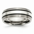 thumbnail image 1 of Two-Tone Titanium Silver Ring Band Wedding Sterling Silver, 1 of 6