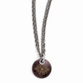 thumbnail image 1 of Two-Tone Titanium necklace with pendant Silver Tone 16 in 4 mm, 1 of 4